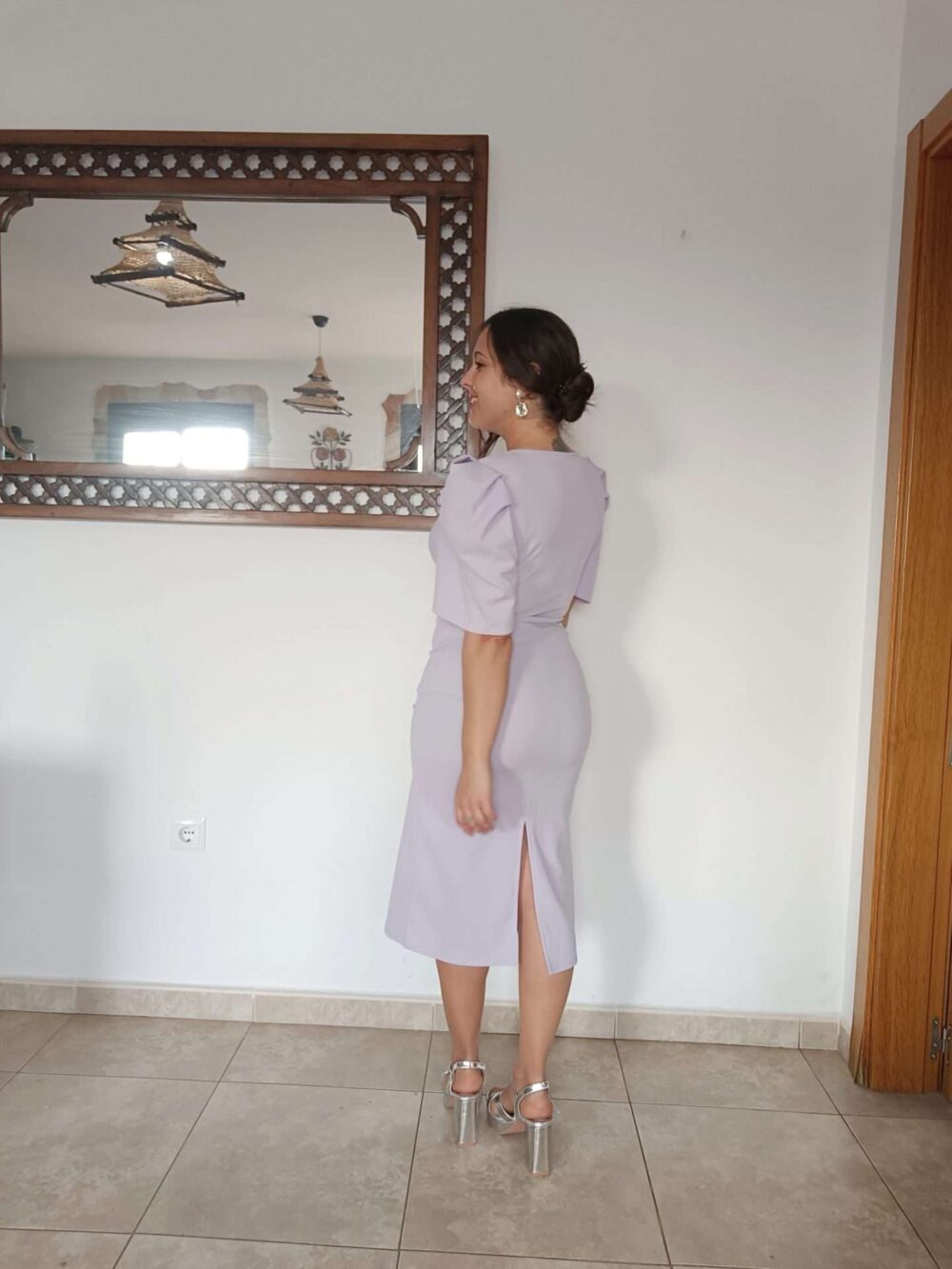 Vestido Nudo liso apertura - Imagen 5