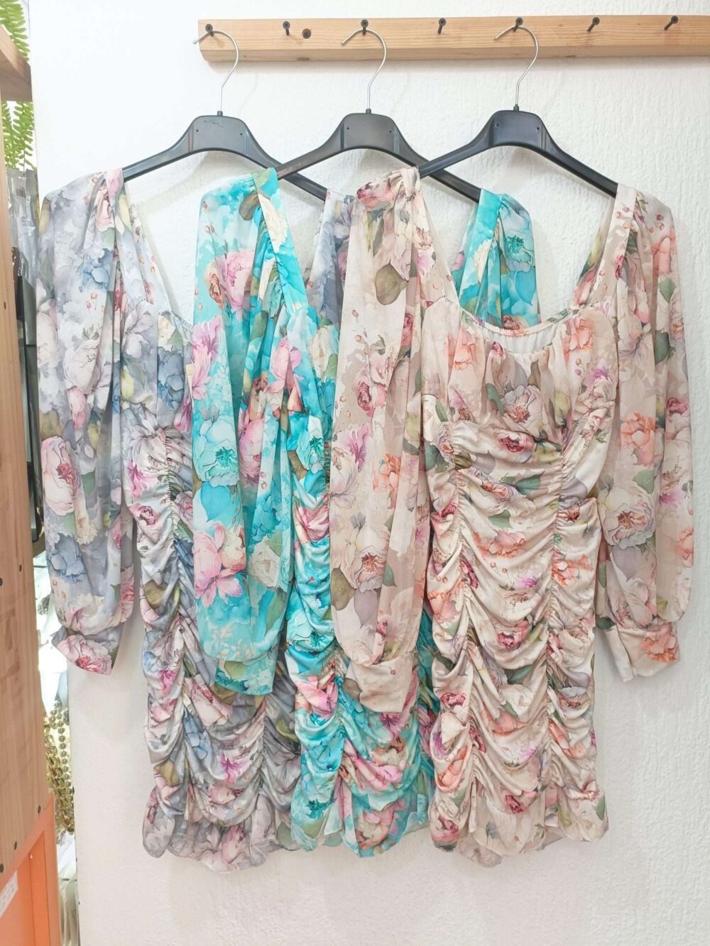 Vestido frunces estampado